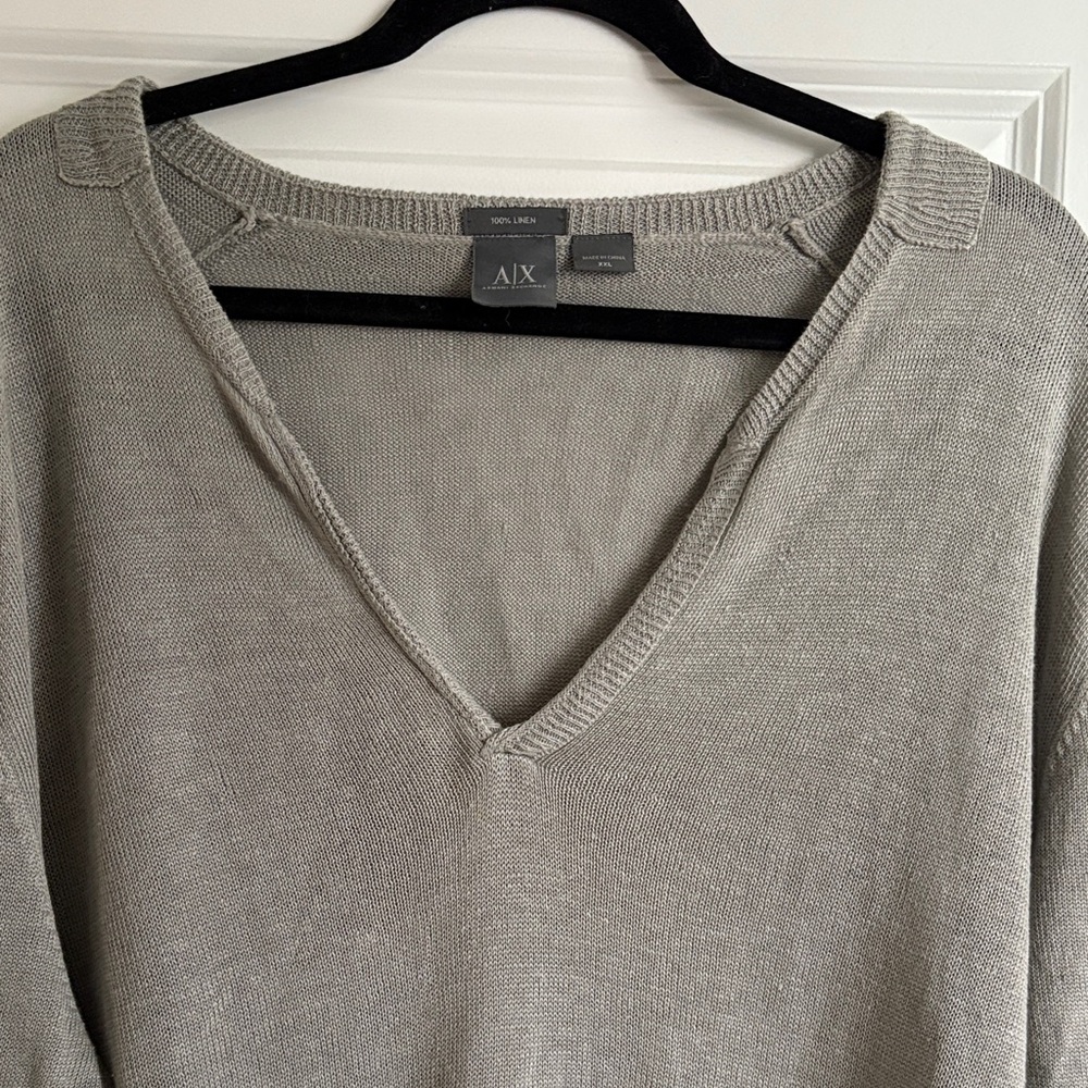 Armani Exchange Taupe V-Neck Sweater